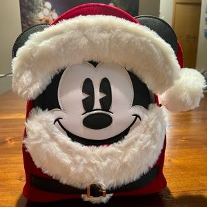 Disney Parks Loungefly Mini Backpack - Santa Mickey Mouse